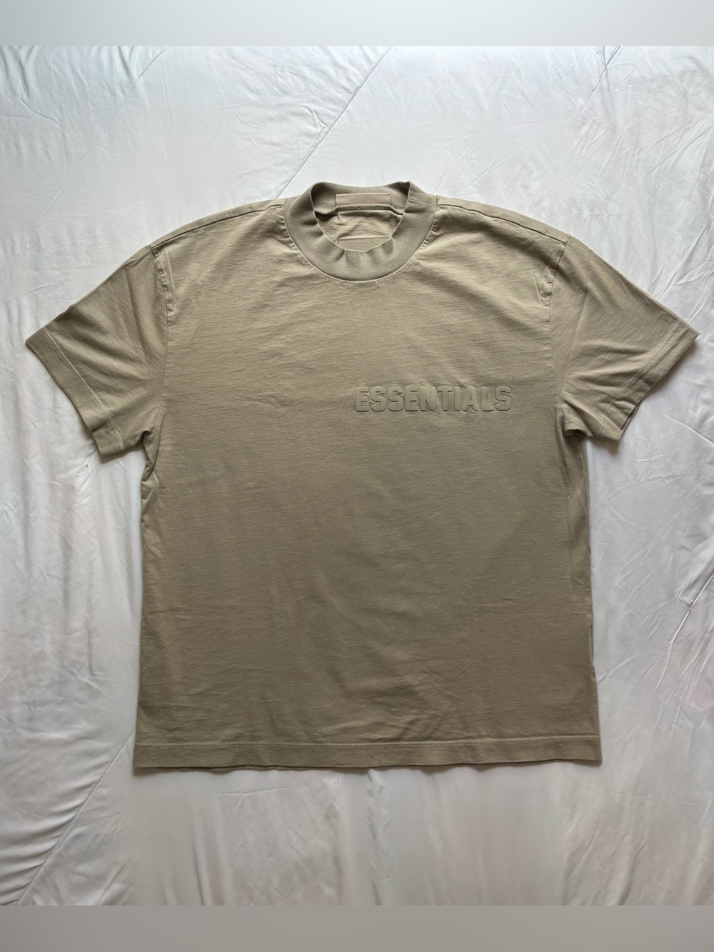 essentials beige oversized tee